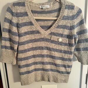 SEE BY CHLOE grey blue striped cropped sweater